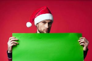 handsome man in New Year's clothes advertising copy space studio posing photo