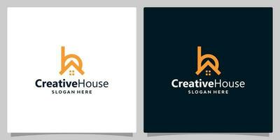 House building logo with initial letter b. Vector illustration graphic design. Good for brand, advertising, real estate, construction, building, and home.