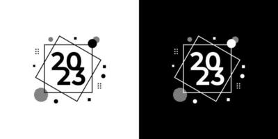 Logo Happy New Year 2023 text design. Cover of business diary for 2023 with wishes. Brochure design template, card, banner, poster, card, banner vector