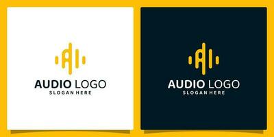 inicial letra un logo diseño modelo con legumbres música audio ola elemento logo gráfico diseño vector ilustración. símbolo, icono, creativo