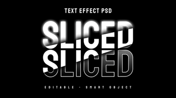 Sliced Text Effect psd