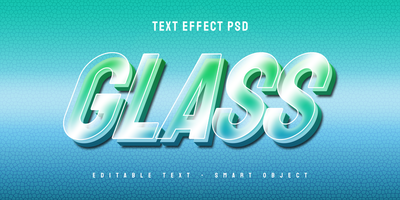 glas 3d text effekt psd