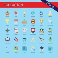 25 Online Education color thin vector icon set.