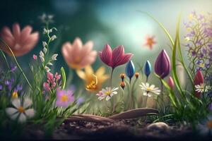 Natural flower background with copy space. Illustration photo