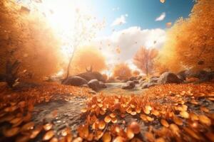 Magic autumn fall background. Illustration photo