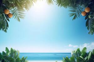 Summer tropical background with copy space. Illustration photo