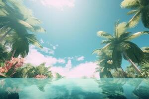 Summer tropical background with copy space. Illustration photo