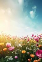 Natural flower background with copy space. Illustration photo