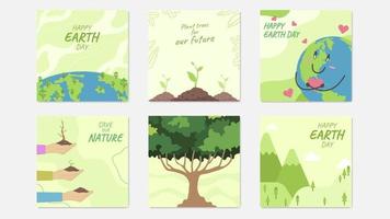 ilustración de tierra día cuales es celebrado en abril 22 cada año, Vamos verde, planta árboles, proteger el ambiente, salvar nuestra naturaleza vector