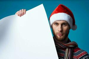 handsome man in New Year's clothes advertising copy space studio posing photo