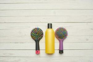 massage brush cream jar cosmetics bath accessories photo