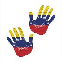 venezuela flag hand vector