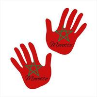 morocco flag hand vector