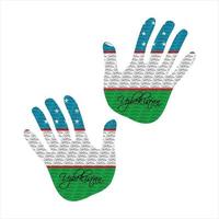 uzbekistan flag hand vector