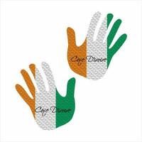 Cote d'Ivoire flag hand vector