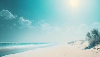 Summer holidays beach background as soft ethereal dreamy background. photo