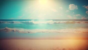 Summer holidays beach background as soft ethereal dreamy background. photo