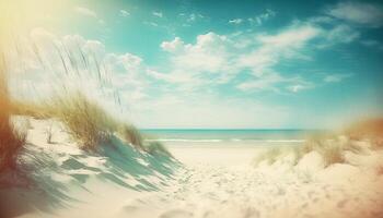 Summer holidays beach background as soft ethereal dreamy background. photo