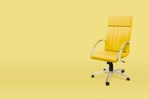 Office chair. Object isolated of yellow  background photo