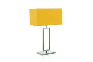 Modern table lamp with small orange lampshade photo