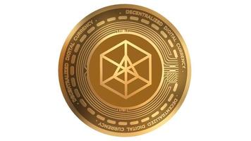 3D Render Golden Arcblock Abt Cryptocurrency Coin Symbol Close up photo