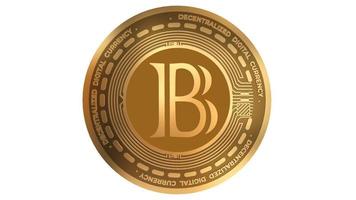 3D Render Golden Blackcoin Blk Cryptocurrency Coin Symbol Close up photo