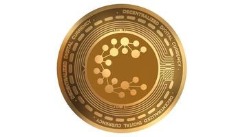 3D Render Golden Casper Cspr Cryptocurrency Coin Symbol Close up photo