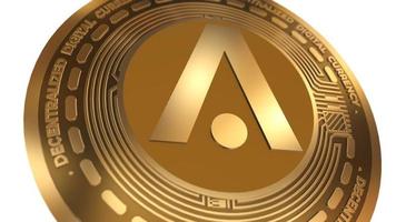 3d Illustration Aion Cryptocurrency Coin Symbol photo