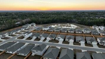 Aerial drone picture of housing complex photo