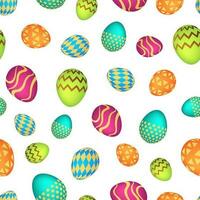 Seamless pattern with colorful Easter eggs. Vector illustration