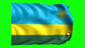 Green Screen 3d Waving flag of Rwanda video