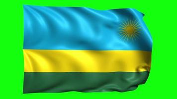 vert écran 3d agitant drapeau de Rwanda video