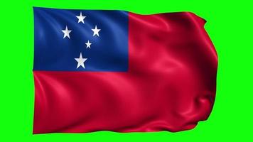 Green Screen 3d Waving flag of Samoa video