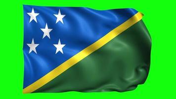 Green Screen 3d Waving flag of Solomon Islands video