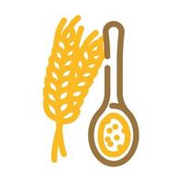flour spoon wheat color icon vector illustration