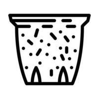 paper pulp pot garden tool line icon vector illustration