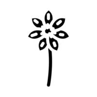 clemátide flor primavera glifo icono vector ilustración