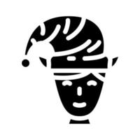 cabeza duende pequeño glifo icono vector ilustración