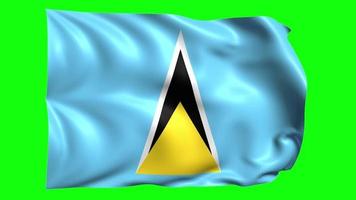 Green Screen 3d Waving flag of SaintLucia video