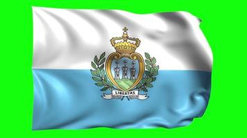 Green Screen 3d Waving flag of San Marino video