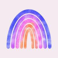 Watercolor rainbow design on white vector