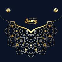 Luxury mandala background with golden arabesque pattern vector