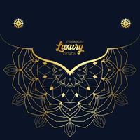 Luxury mandala background with golden arabesque pattern vector