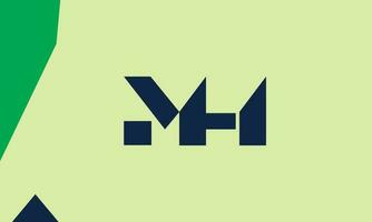 alfabeto letras iniciales monograma logo mh, hm, m y h vector