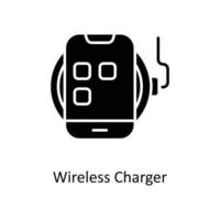 Wireless Charger Vector  Solid Icons. Simple stock illustration stock