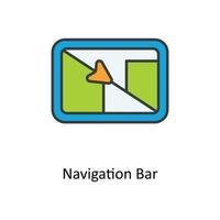 Navigation Bar Vector Fill outline Icons. Simple stock illustration stock