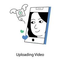 Trendy Uploading Video vector