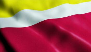 3D Render Waving Czech City Flag of Nova Rise Closeup View photo