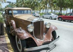 Miami playa Oceano conducir Clásico coche foto