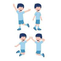 Set Of Happy Little Boy Character vector